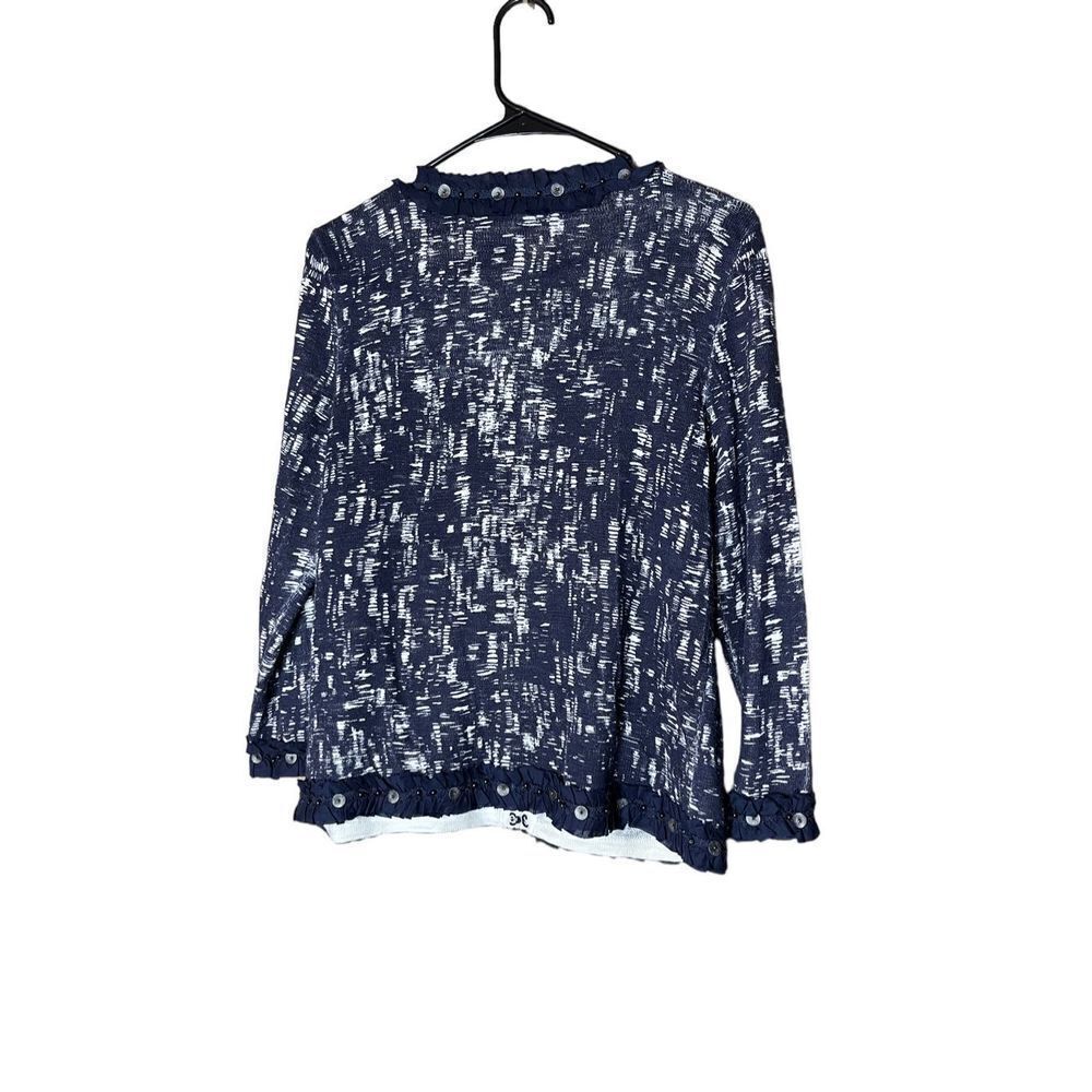 Chico’s Ruffle button front Cardigan Sweater‎ Size Medium - Picture 7 of 8